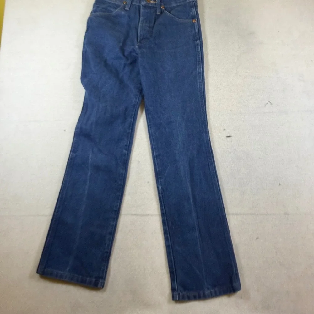 Wrangler 936DEN Cowboy Cut Slim Fit Jeans Mens 28x30 Dark Wash Blue Denim High